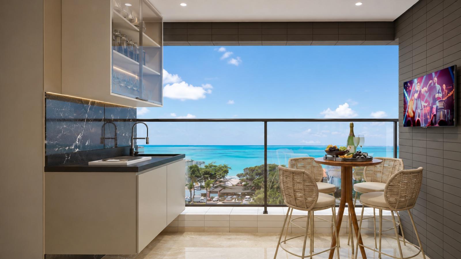 Apartamento de 2 suítes com varanda gourmet, piscina e infraestrutura moderna em Jardim Oceania