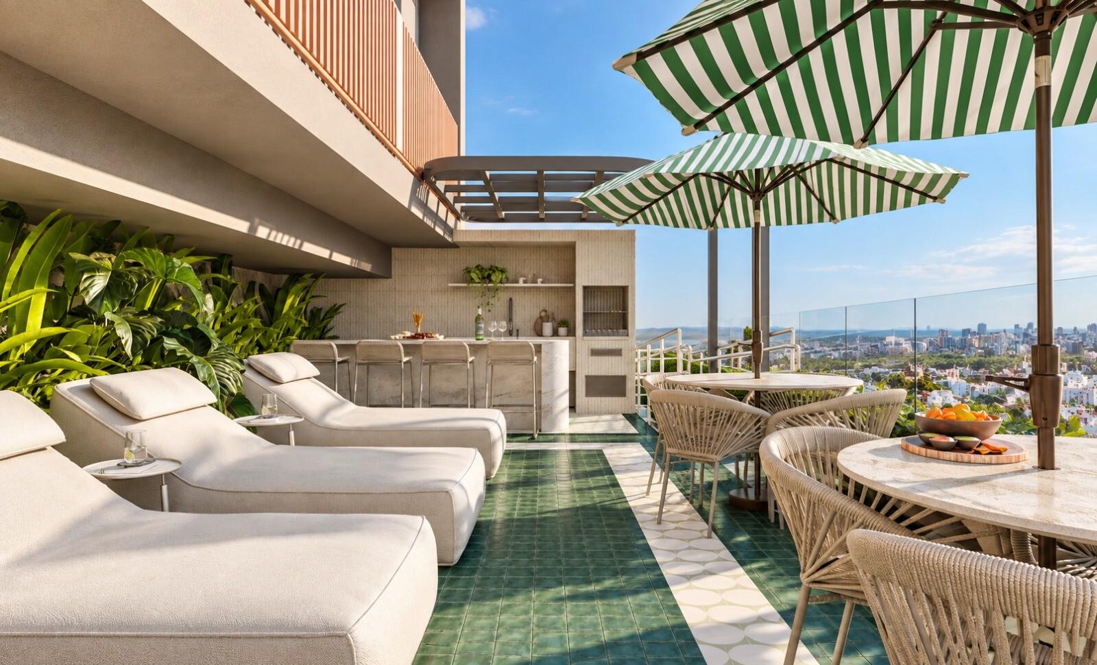 Apartamento de 2 quartos com suíte, piscina e churrasqueira no Bessa, João Pessoa