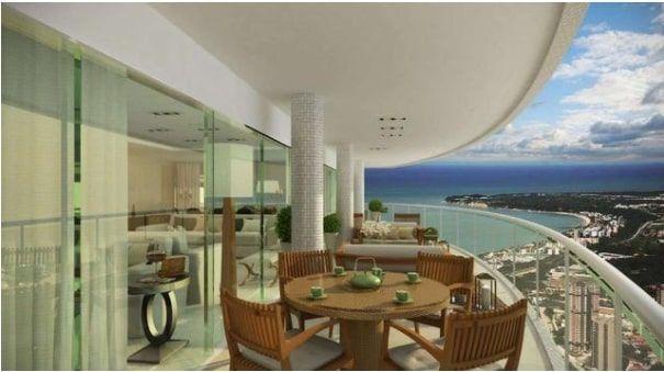 Apartamento com vista para o mar e área de lazer completa no Altiplano - AP1953